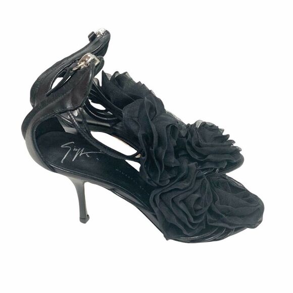 Giuseppe Zanotti Organza Floral Strappy Sandals - Picture 4 of 9